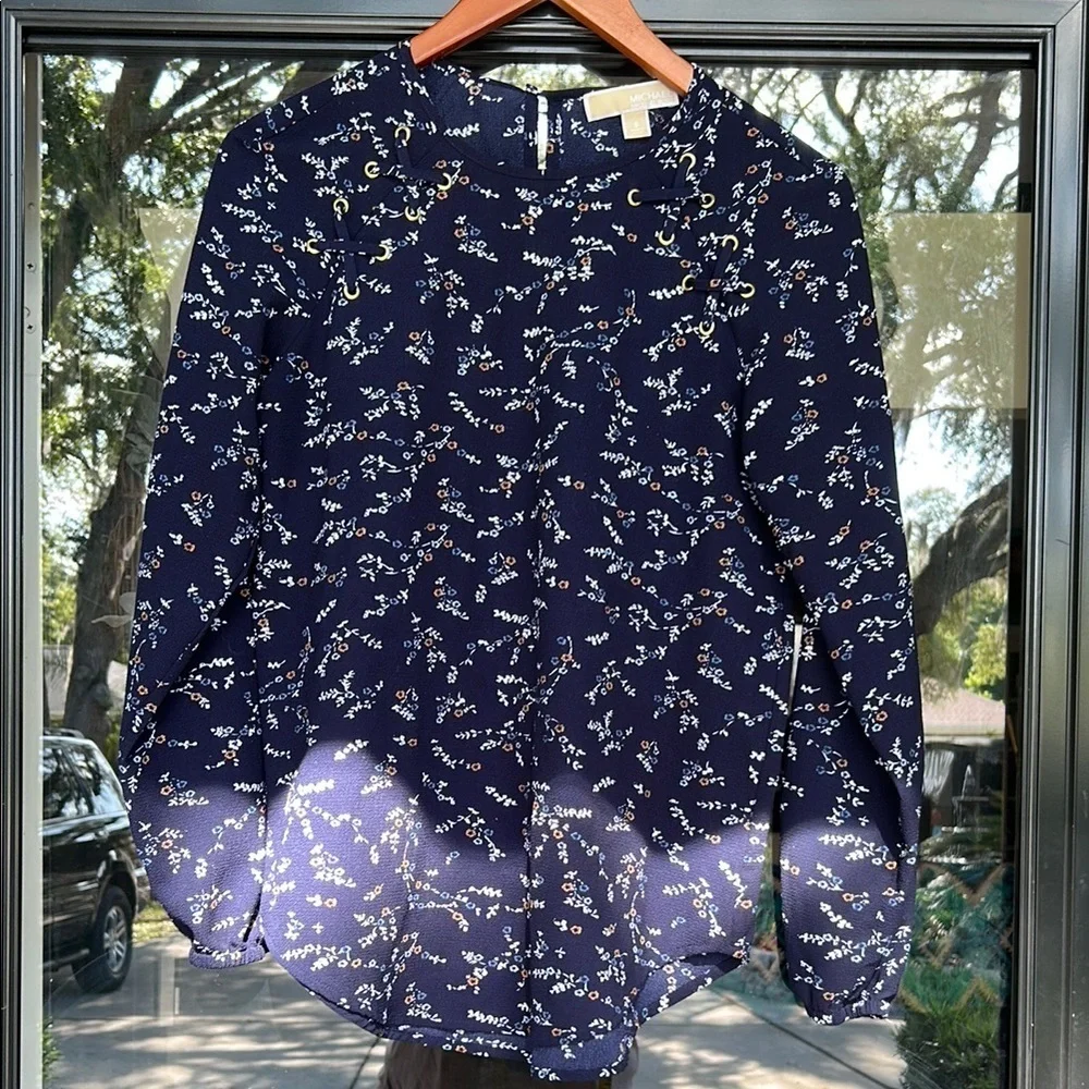 Michael Kors Floral Navy Women's Top
